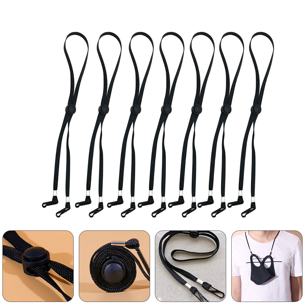 Mask Lanyard Adjustable - 12個入り安全マスクホルダー、調節可能なマスクストラップ、紛失防止フェイスカバーストラップ、快適なポリエステル製メタルストラップ（メガネ用）