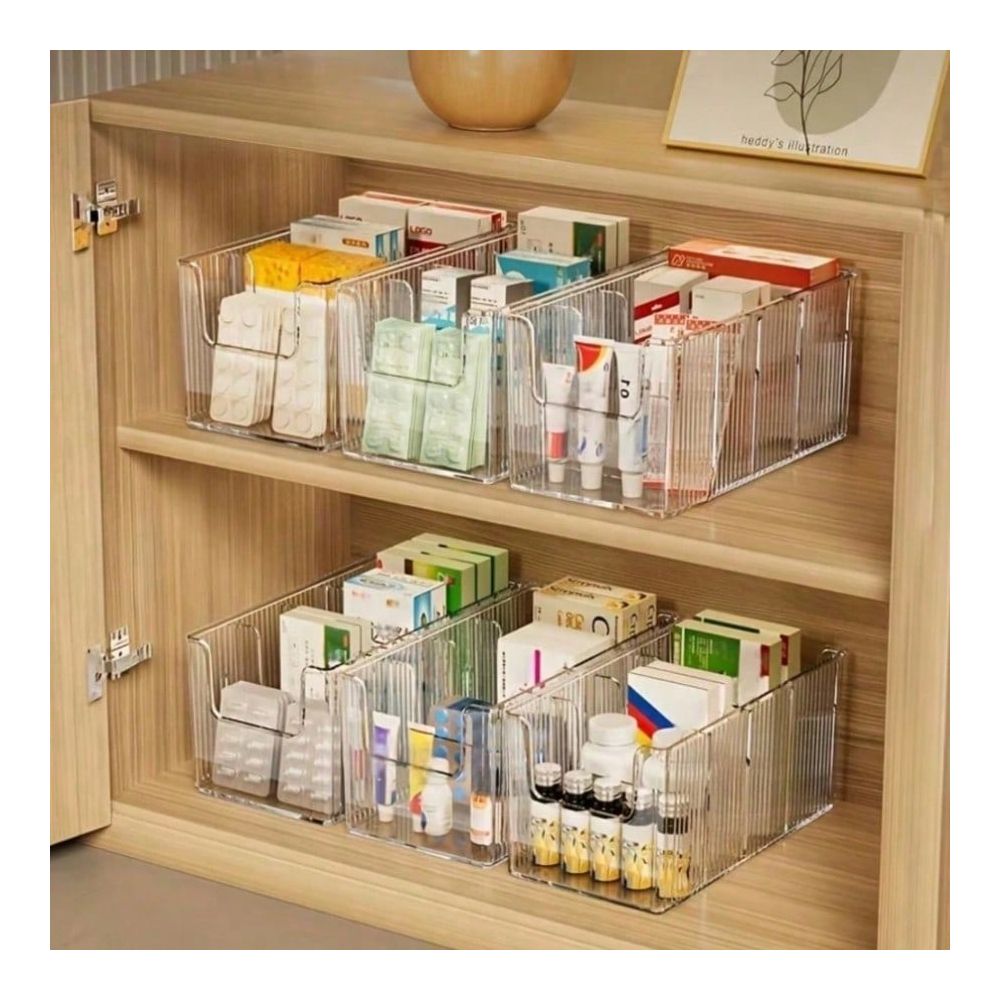 大人用大型4区画透明ピルボックス1個、取り外し可能な仕切り、 - Face Mask Storage Box のレビューと価格