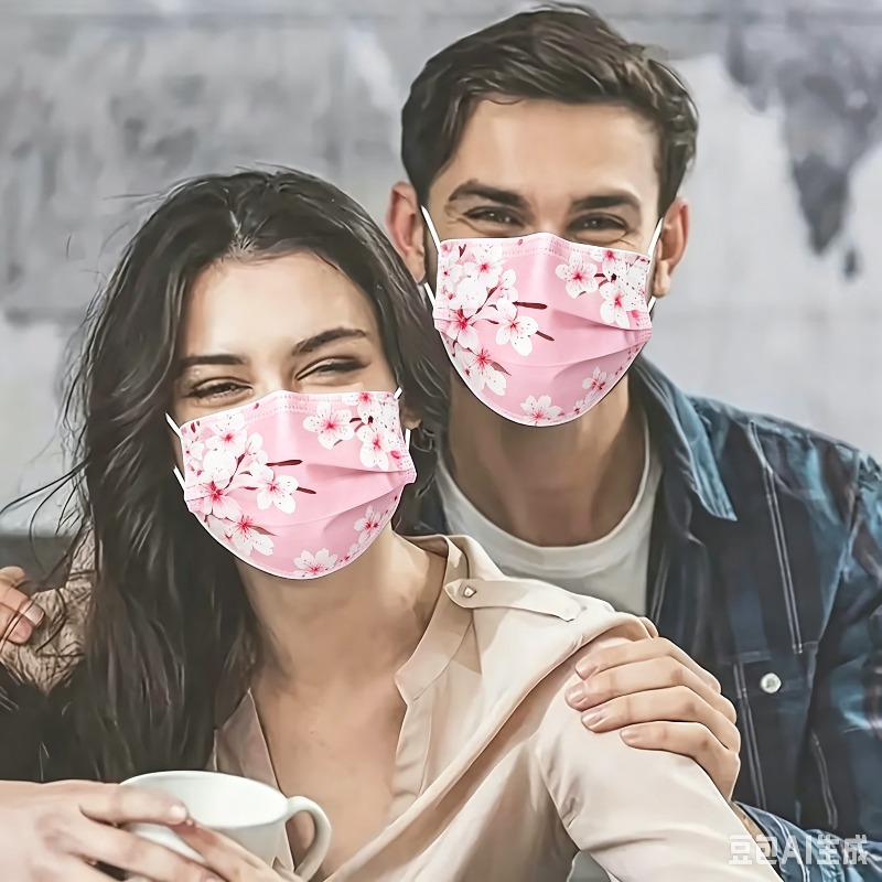 女性用花柄スタープリントフェイスマスク10枚、3層構造の通気 - Cloth Face Mask Washable のレビューと価格