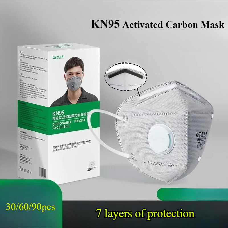 30/60/90 個活性炭バルブ KN95 防塵マスク炭鉱の - Kn95 Respirator Mask のレビューと価格